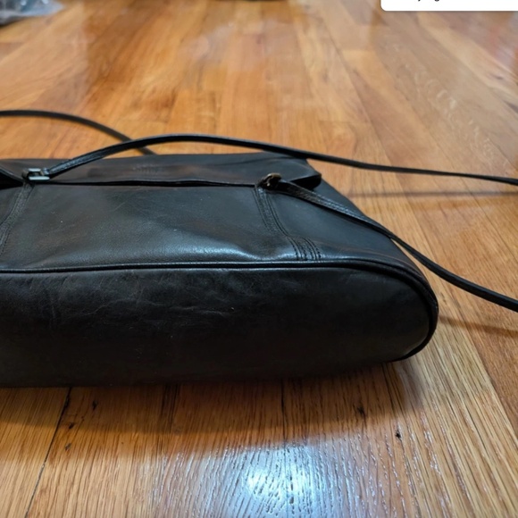 Vtg Mark Cross New York Black Leather Shoulder Bag Purse Thin Straps - Picture 12 of 14